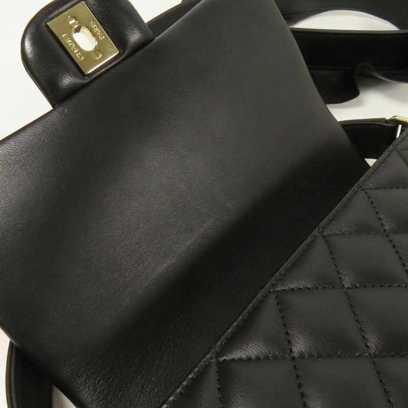 CHANEL 羊皮皮革Shoulder Bag金扣肩背袋-9