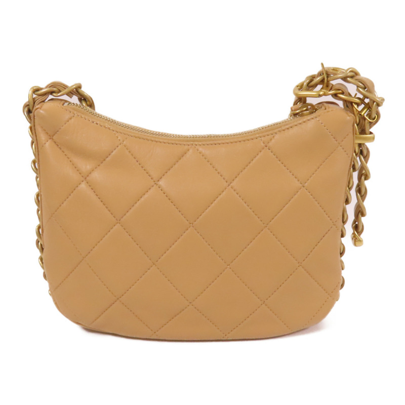 CHANEL 牛皮皮革Chain Shoulder金扣鏈帶肩背袋-1