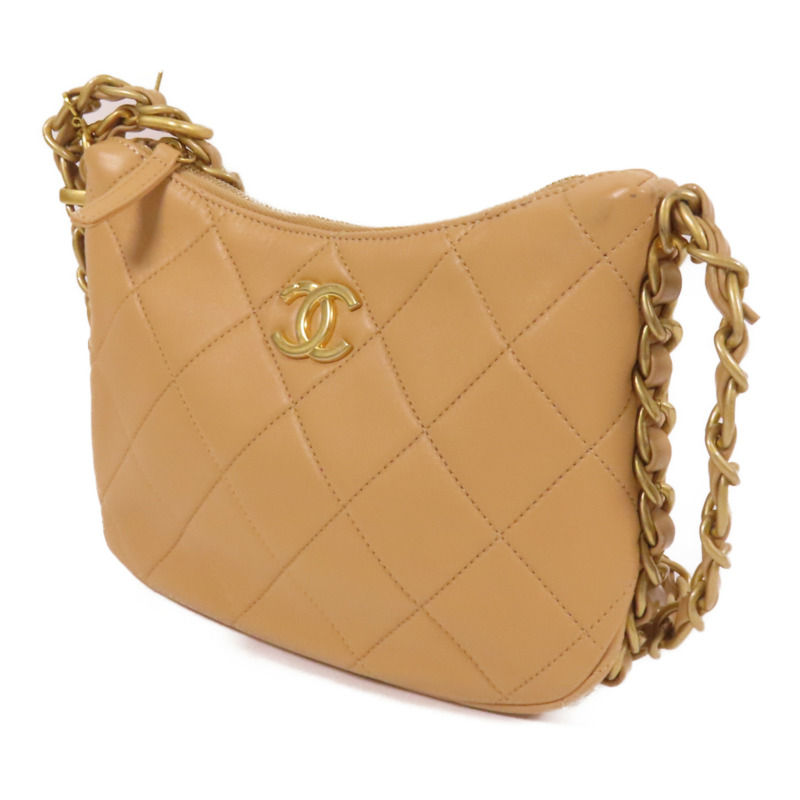 CHANEL 牛皮皮革Chain Shoulder金扣鏈帶肩背袋-2