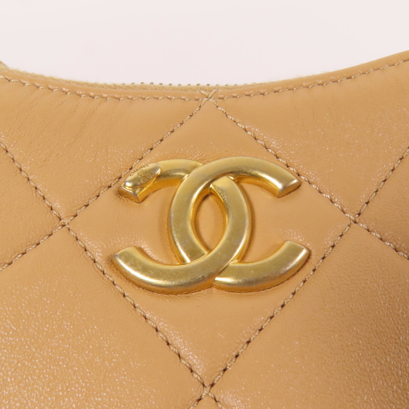 CHANEL 牛皮皮革Chain Shoulder金扣鏈帶肩背袋-6