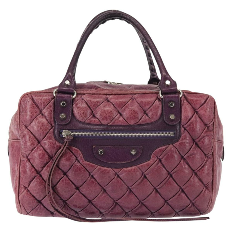 【日本直送】BALENCIAGA Matelasse 手提包 皮革 紫色 銀色 168031 正品 144433-12
