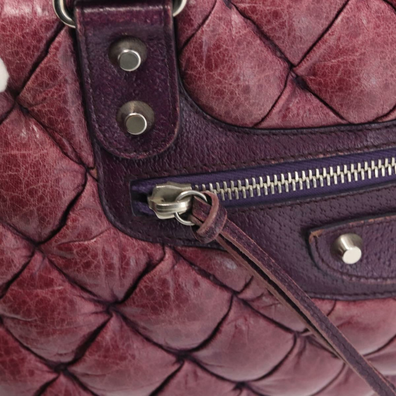 【日本直送】BALENCIAGA Matelasse 手提包 皮革 紫色 銀色 168031 正品 144433-17