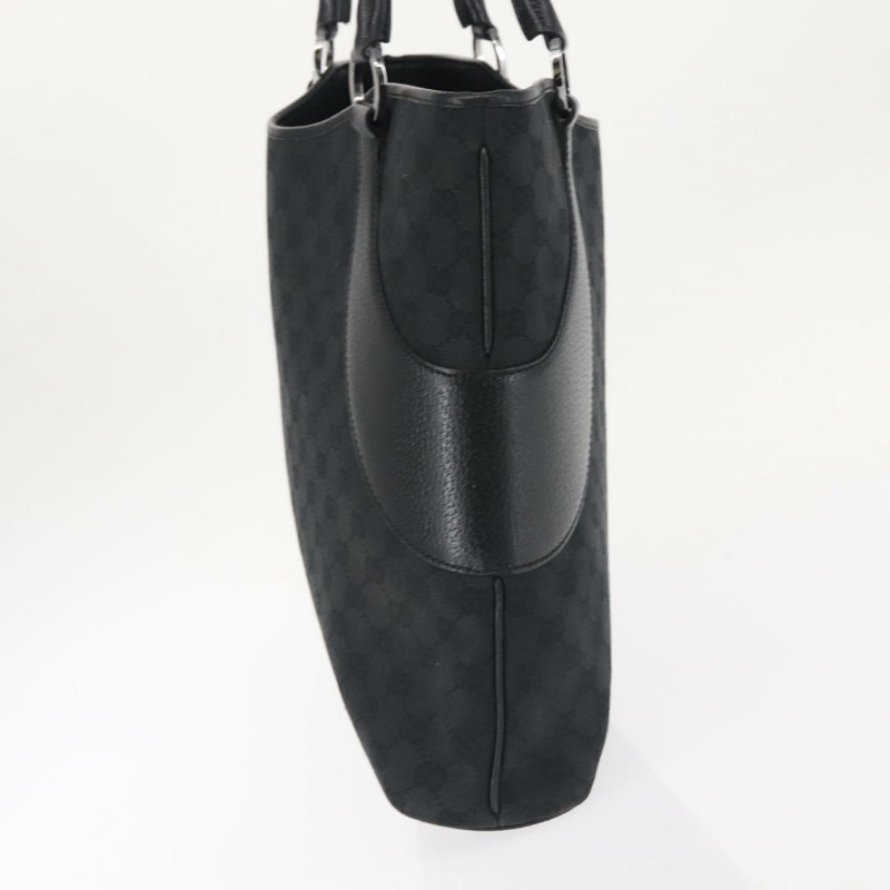 【日本直送】GUCCI GG帆布托特包 黑色 銀色 113016 正品 142531-2