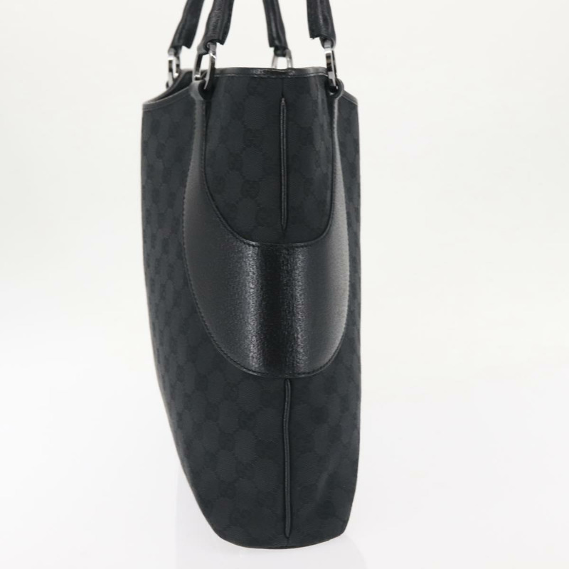 【日本直送】GUCCI GG帆布托特包 黑色 銀色 113016 正品 142531-3