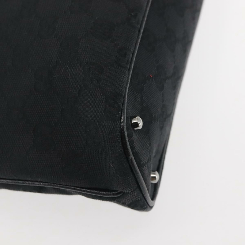 【日本直送】GUCCI GG帆布托特包 黑色 銀色 113016 正品 142531-8