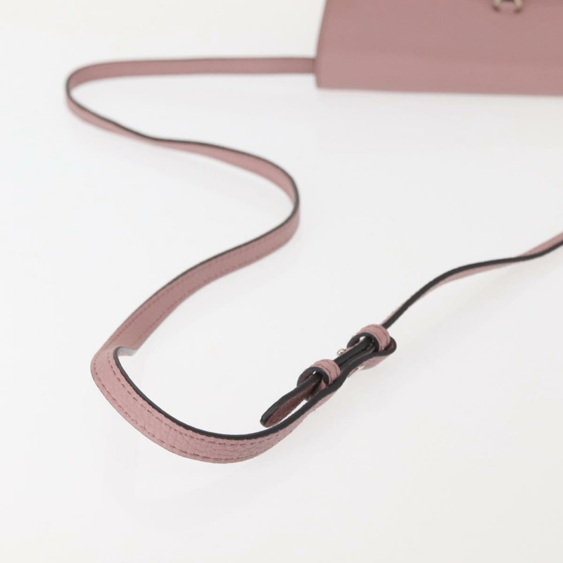 【日本直送】GUCCI 粉紅銀色皮革肩背包 正品 142544-6