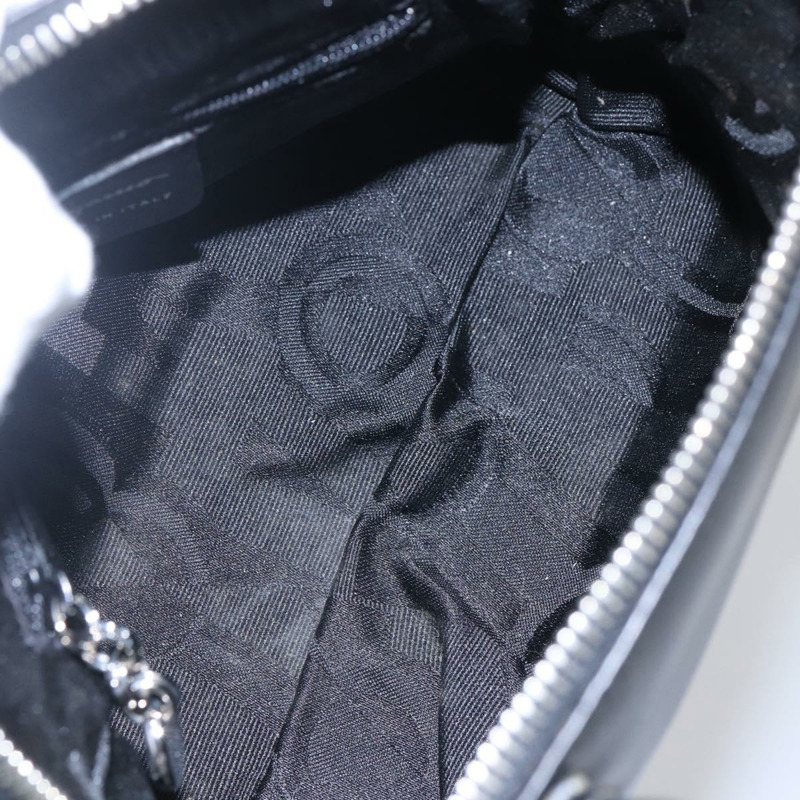 【日本直送】Salvatore Ferragamo Gancini 手提包 皮革 黑色 銀色 正品 135346-9