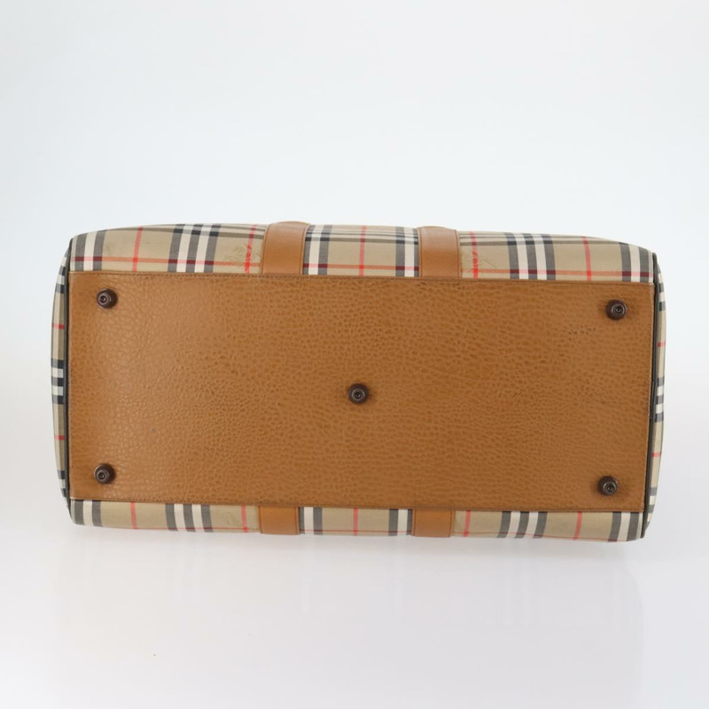 【日本直送】Burberrys Nova 格紋波士頓包 帆布 米色 金色 正品 144621-4