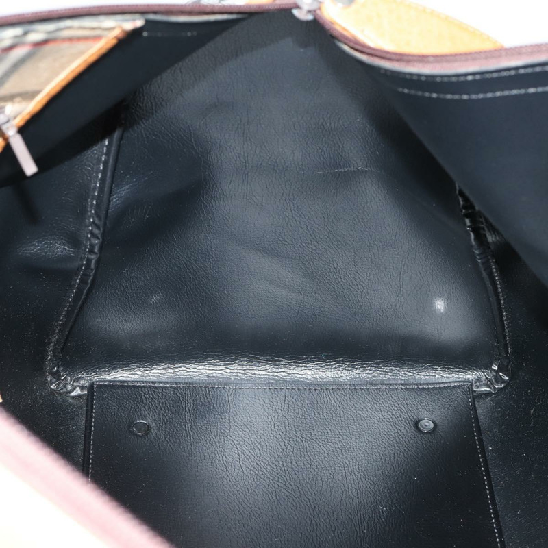 【日本直送】Burberrys Nova 格紋波士頓包 帆布 米色 金色 正品 144621-17