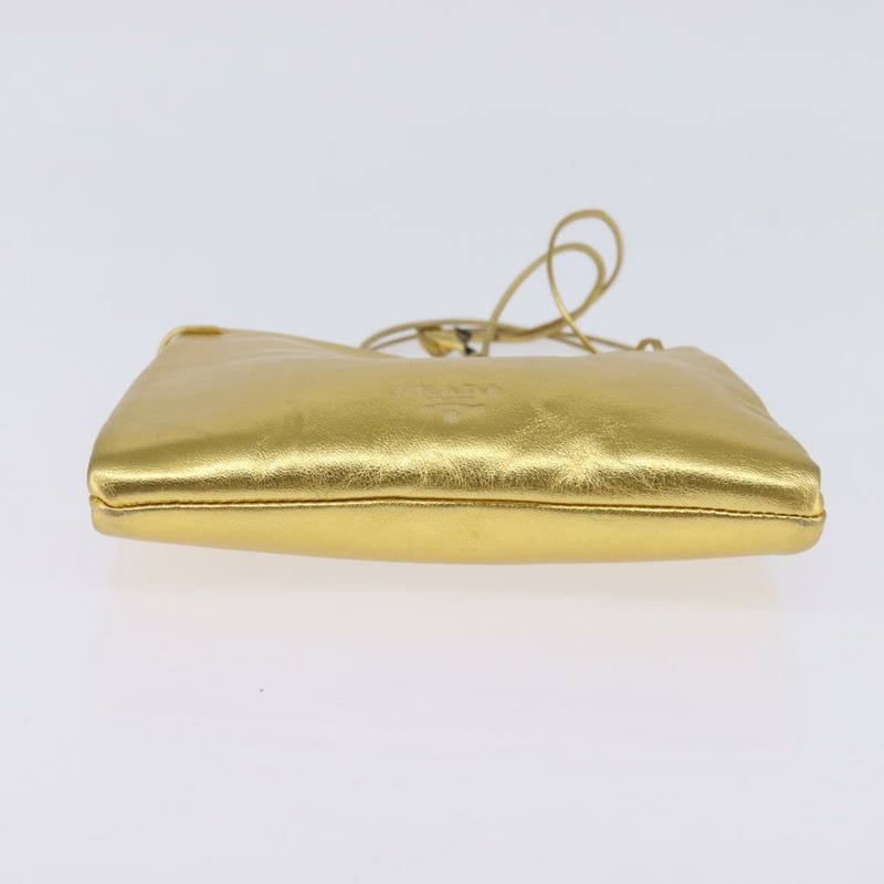 【日本直送】PRADA 鏈條單肩包 皮革 金色 正品 144612-4