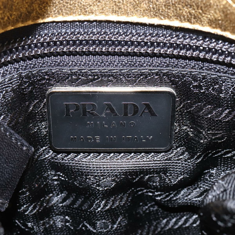 【日本直送】PRADA 鏈條單肩包 皮革 金色 正品 144612-16
