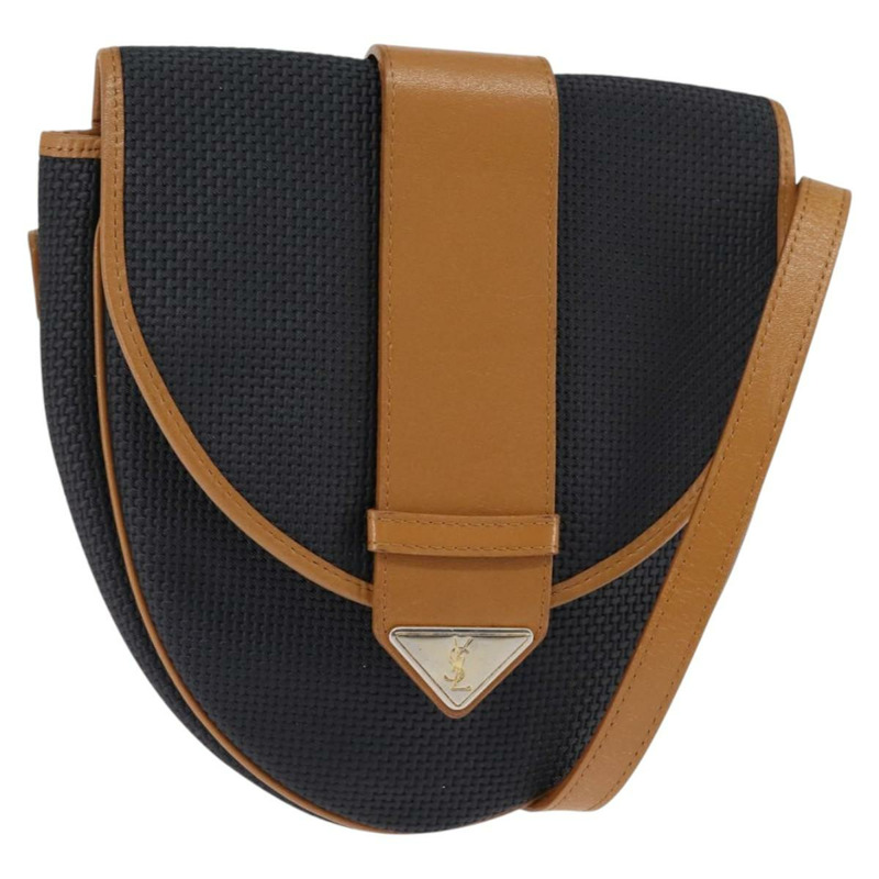 【日本直送】SAINT LAURENT 肩背包 塗層帆布 黑色 棕色 金色 正品 144544-0