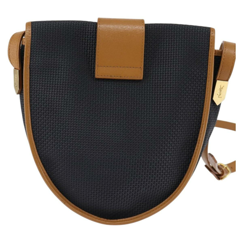 【日本直送】SAINT LAURENT 肩背包 塗層帆布 黑色 棕色 金色 正品 144544-1