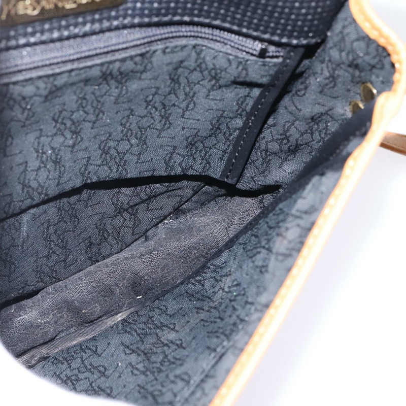 【日本直送】SAINT LAURENT 肩背包 塗層帆布 黑色 棕色 金色 正品 144544-17