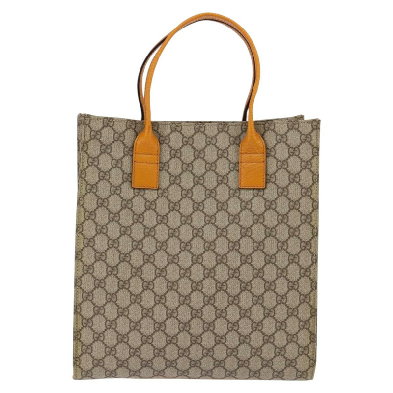 【日本直送】GUCCI GG Supreme 手提包 PVC 皮革 米色 銀色 91249 正品 144530-1