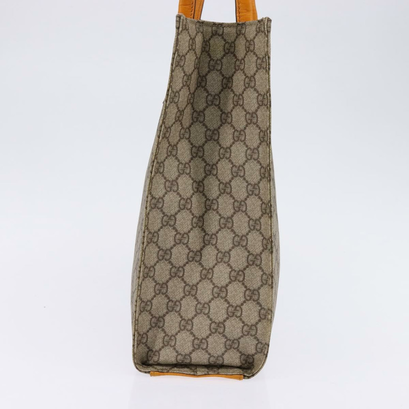 【日本直送】GUCCI GG Supreme 手提包 PVC 皮革 米色 銀色 91249 正品 144530-3