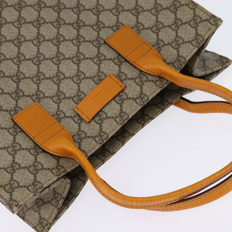 【日本直送】GUCCI GG Supreme 手提包 PVC 皮革 米色 銀色 91249 正品 144530-5