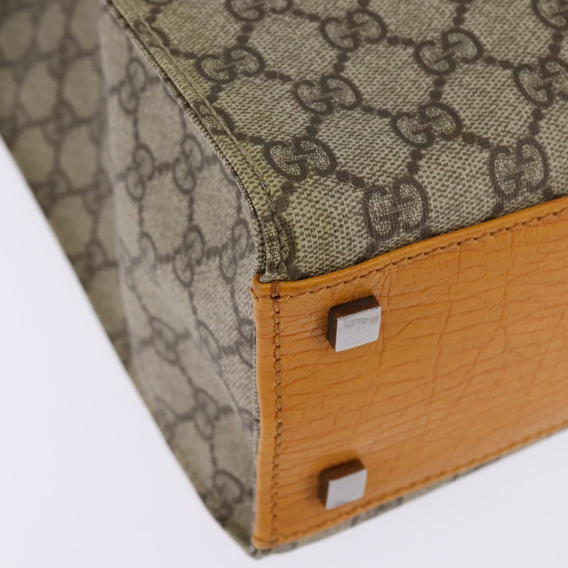 【日本直送】GUCCI GG Supreme 手提包 PVC 皮革 米色 銀色 91249 正品 144530-8