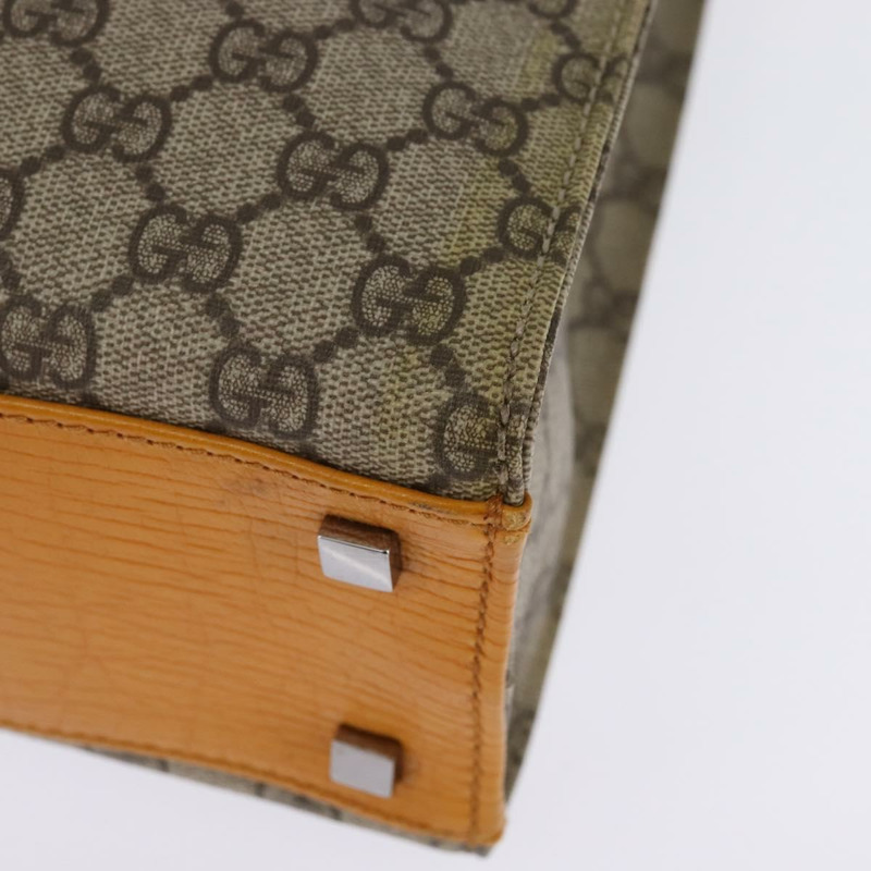 【日本直送】GUCCI GG Supreme 手提包 PVC 皮革 米色 銀色 91249 正品 144530-13