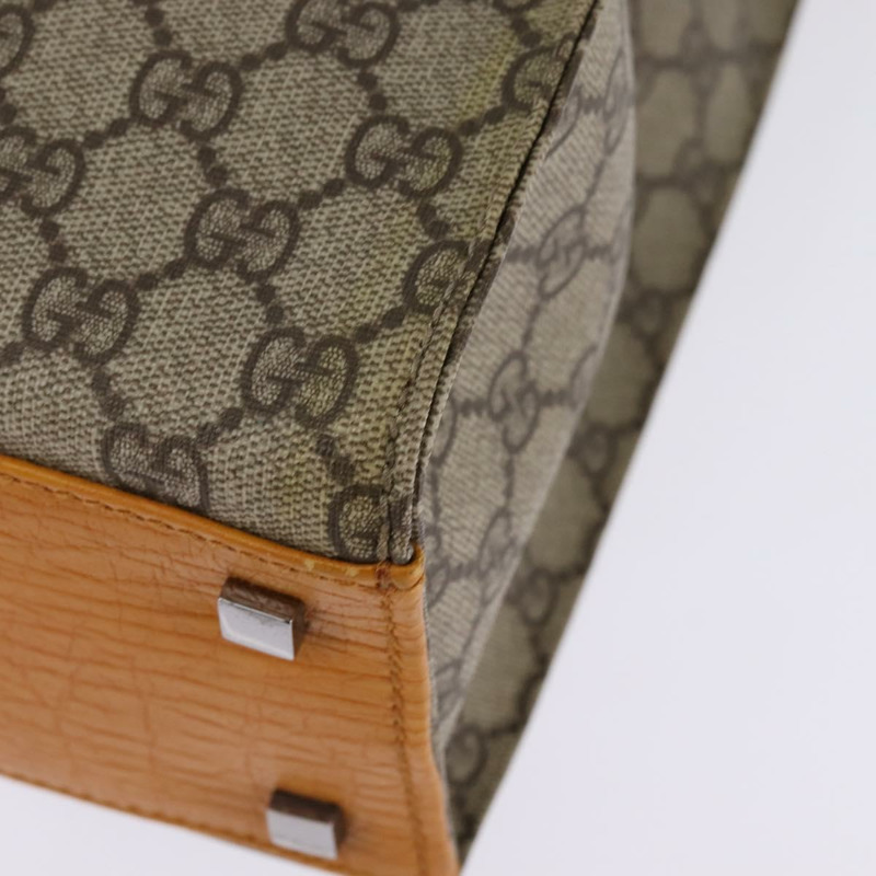 【日本直送】GUCCI GG Supreme 手提包 PVC 皮革 米色 銀色 91249 正品 144530-15