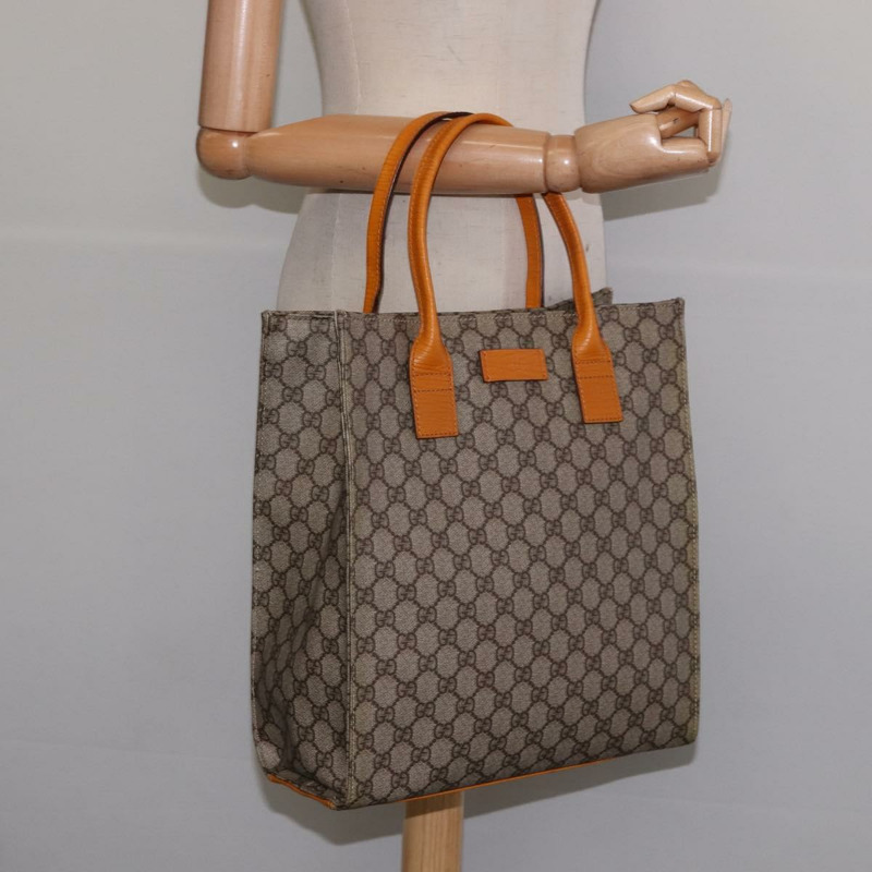 【日本直送】GUCCI GG Supreme 手提包 PVC 皮革 米色 銀色 91249 正品 144530-20