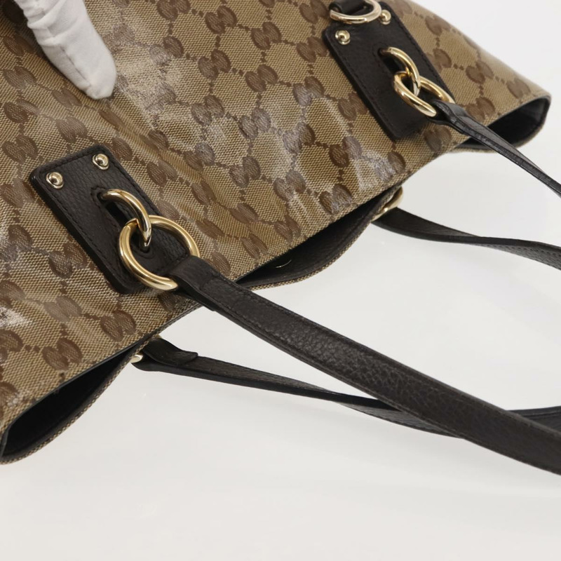 【日本直送】GUCCI GG 水晶手提包 塗層帆布 暢貨 米色 金色 353706 正品 144529-5