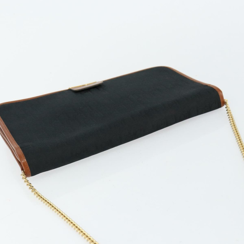 【日本直送】Christian Dior Trotter帆布鏈條單肩包 黑色 金色 正品 144627-5