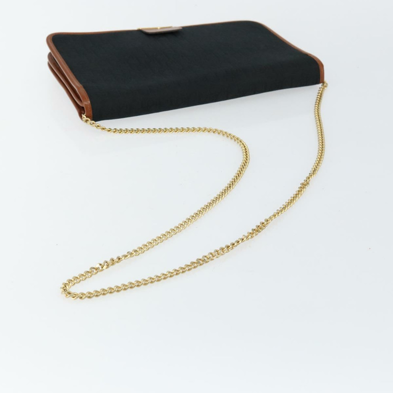 【日本直送】Christian Dior Trotter帆布鏈條單肩包 黑色 金色 正品 144627-6