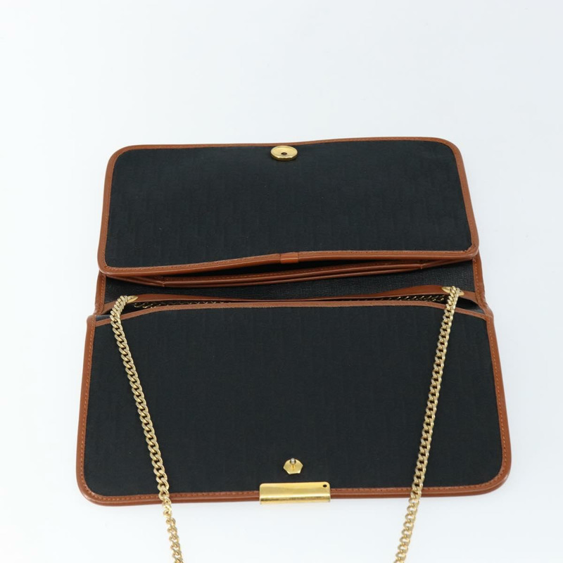 【日本直送】Christian Dior Trotter帆布鏈條單肩包 黑色 金色 正品 144627-8