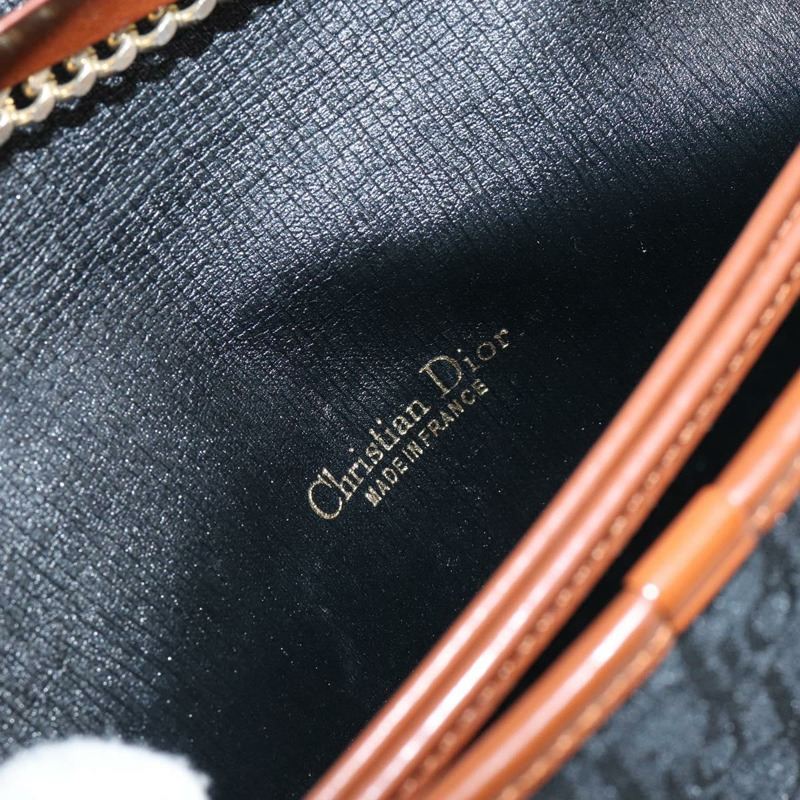 【日本直送】Christian Dior Trotter帆布鏈條單肩包 黑色 金色 正品 144627-9