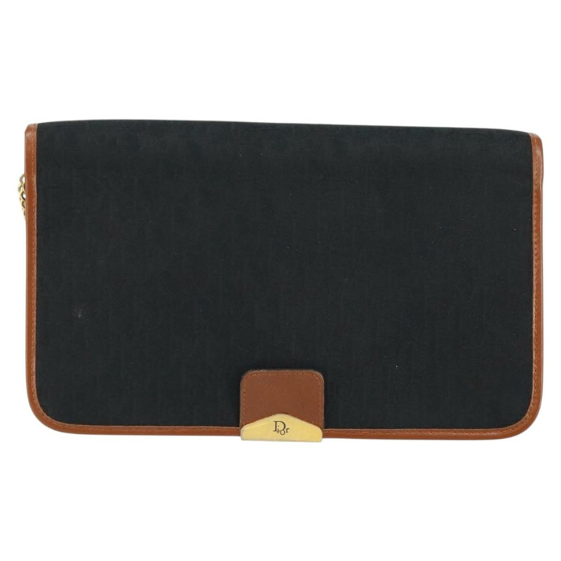 【日本直送】Christian Dior Trotter帆布鏈條單肩包 黑色 金色 正品 144627-12