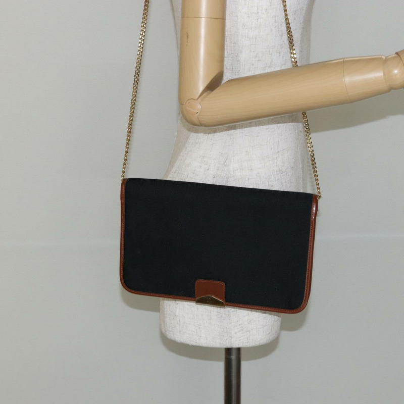 【日本直送】Christian Dior Trotter帆布鏈條單肩包 黑色 金色 正品 144627-21