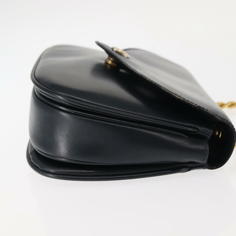 【日本直送】CELINE 鏈條單肩包 皮革 海軍藍 金色 正品 144581-2