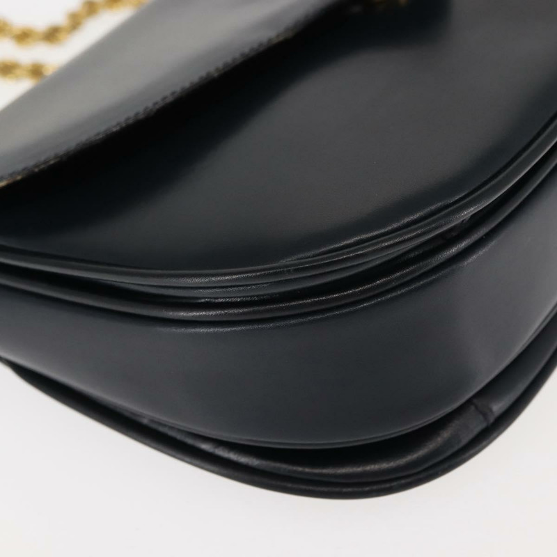 【日本直送】CELINE 鏈條單肩包 皮革 海軍藍 金色 正品 144581-8