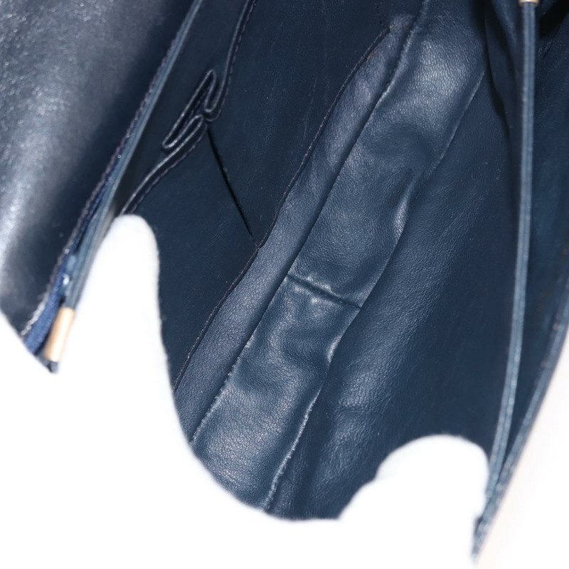 【日本直送】CELINE 鏈條單肩包 皮革 海軍藍 金色 正品 144581-10