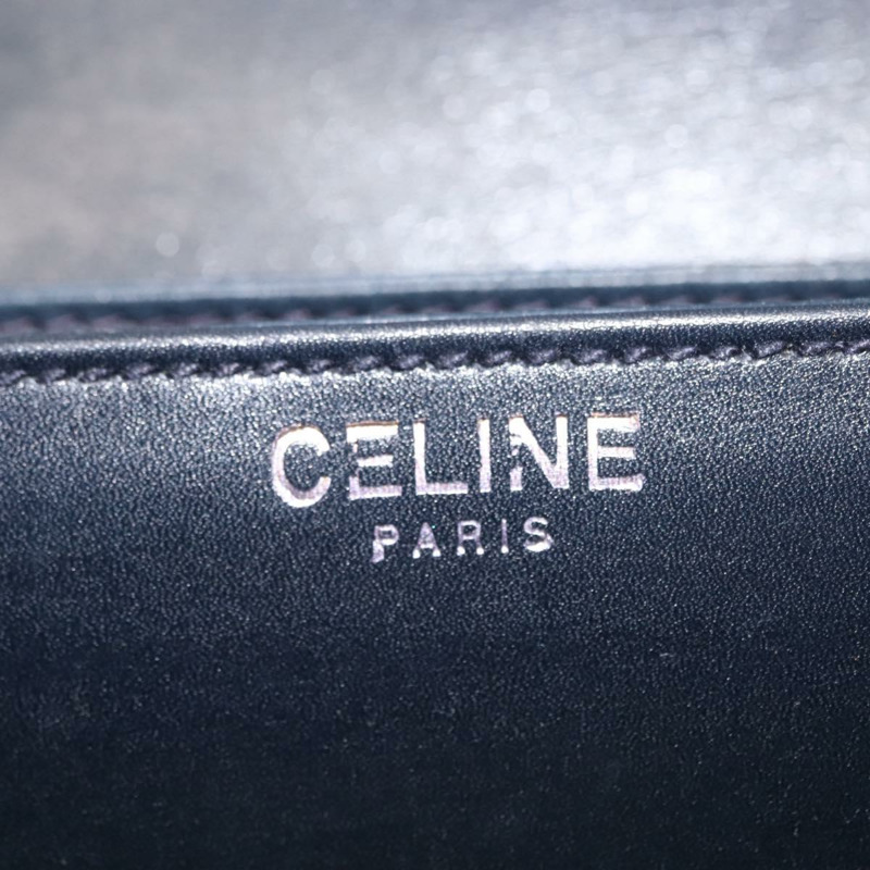 【日本直送】CELINE 鏈條單肩包 皮革 海軍藍 金色 正品 144581-17