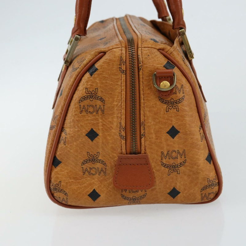 【日本直送】MCM Logoogram Vicetos 波士頓包 PVC 皮革 棕色 金色 正品 145190-3