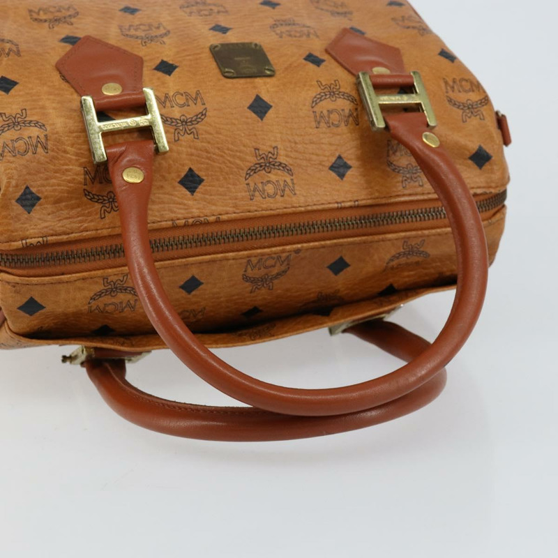 【日本直送】MCM Logoogram Vicetos 波士頓包 PVC 皮革 棕色 金色 正品 145190-6