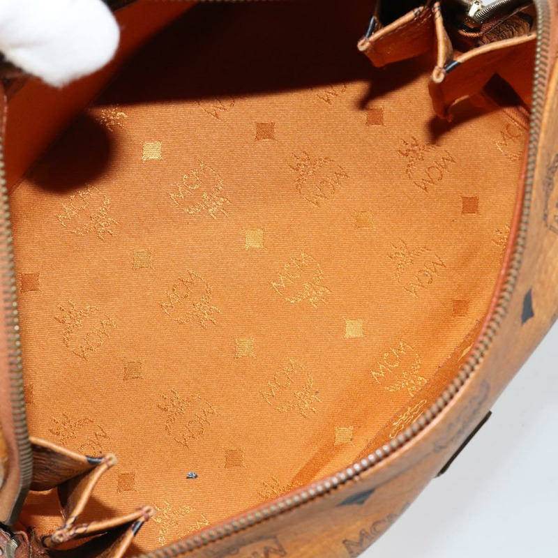 【日本直送】MCM Logoogram Vicetos 波士頓包 PVC 皮革 棕色 金色 正品 145190-10