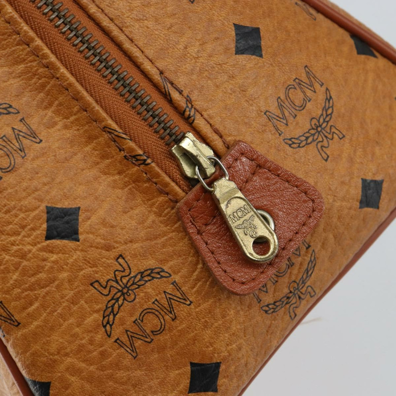 【日本直送】MCM Logoogram Vicetos 波士頓包 PVC 皮革 棕色 金色 正品 145190-16