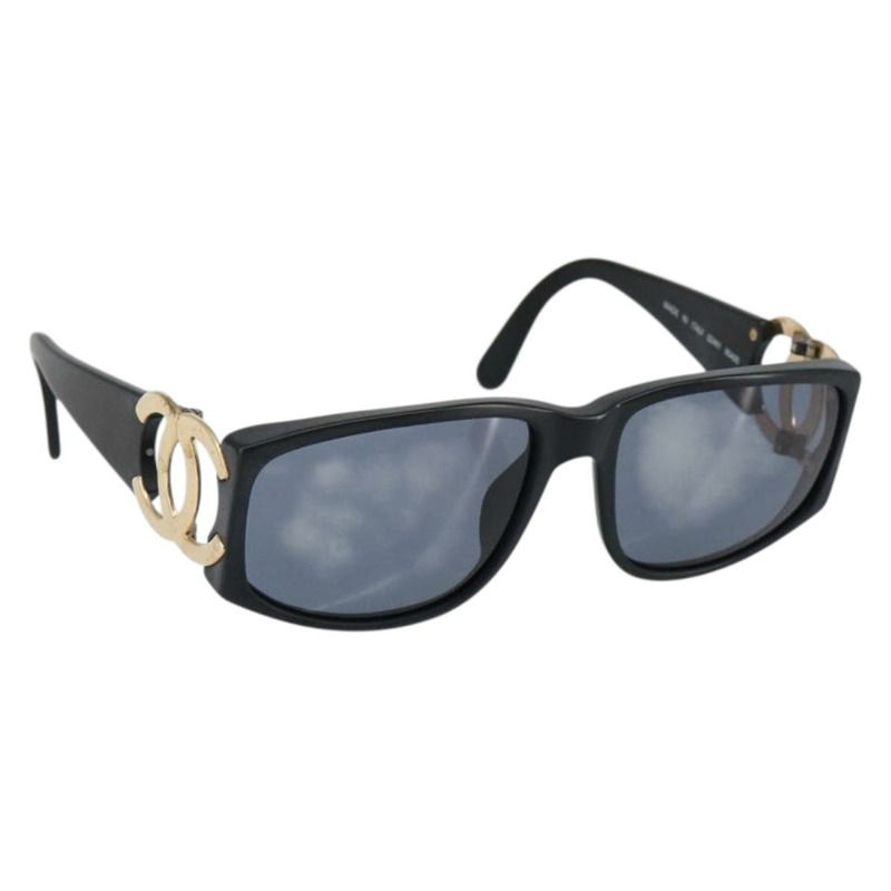 【日本直送】香奈兒 COCO 標誌太陽眼鏡,塑膠材質,黑色,CC 標誌,正品編號 143837-0