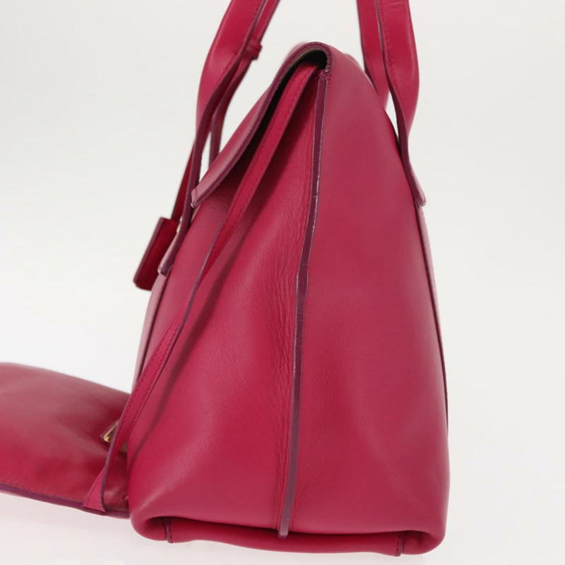 【日本直送】Salvatore Ferragamo Gancini 手提包 皮革 粉紅色 金飾 正品 142269-2