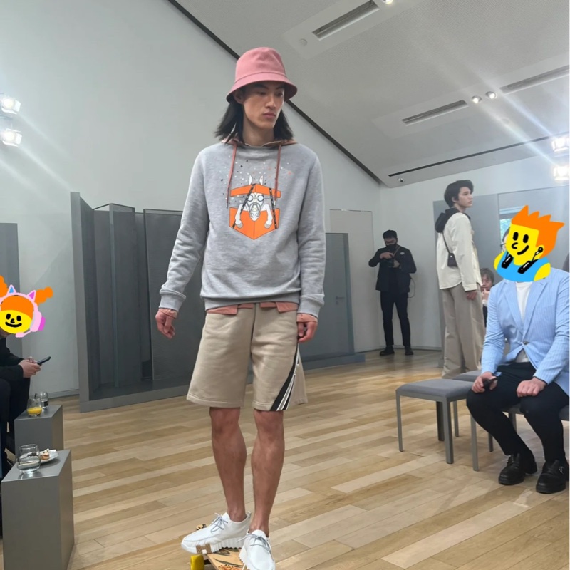 💖Hermes 衛衣 長袖💖 經典馬匹 灰色 L號 99新-5