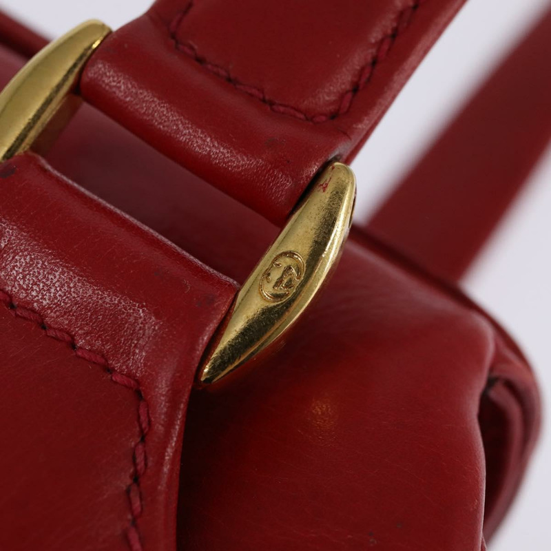 【日本直送】GUCCI 竹節肩背包 皮革 紅色 金色 正品 145209-8