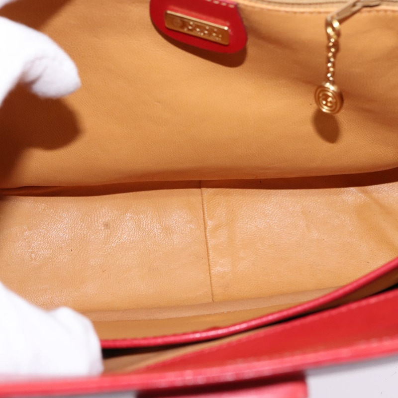 【日本直送】GUCCI 竹節肩背包 皮革 紅色 金色 正品 145209-9