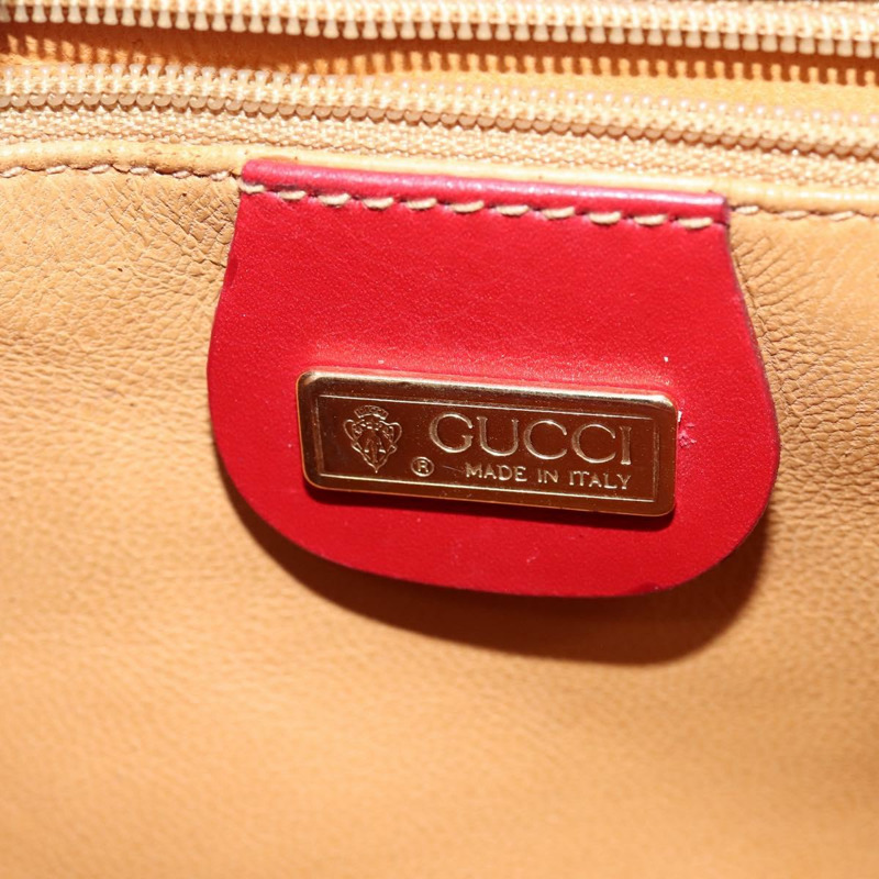 【日本直送】GUCCI 竹節肩背包 皮革 紅色 金色 正品 145209-17