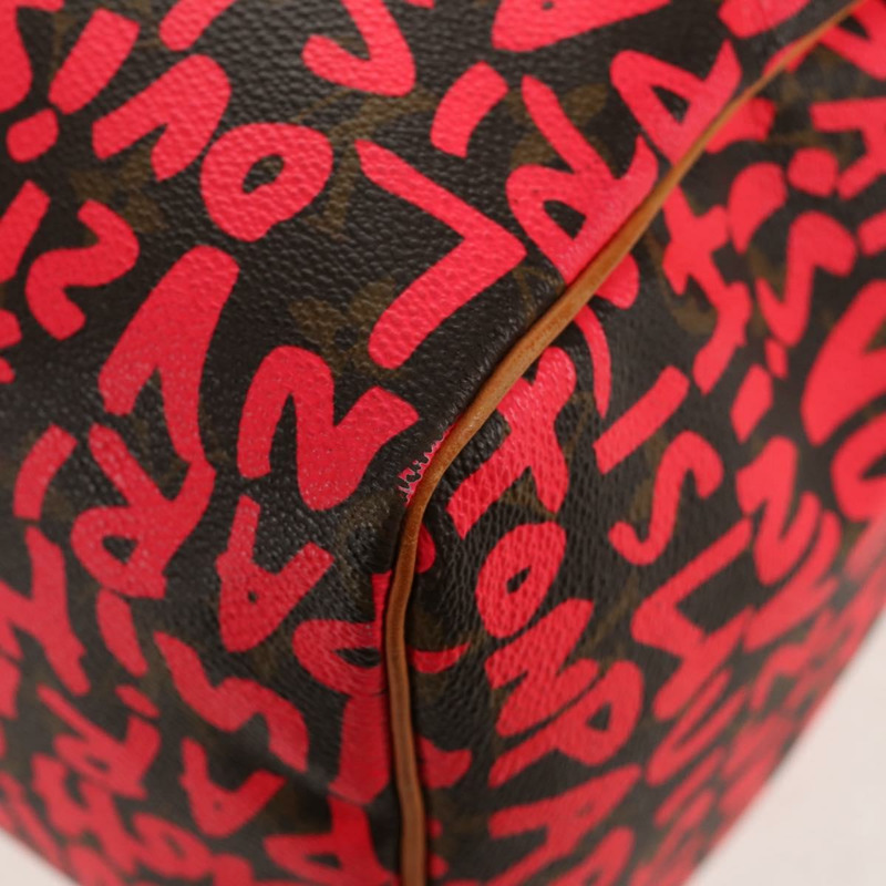 【日本直送】路易威登 Monogram Graffiti Speedy 30 手提包 粉紅色 M93704 LV Auth 145265A-14