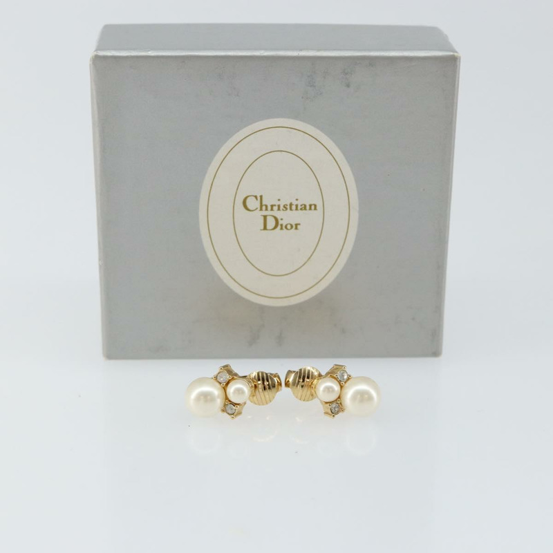 【日本直送】Christian Dior 耳環 金屬 金 Auth 144700-7