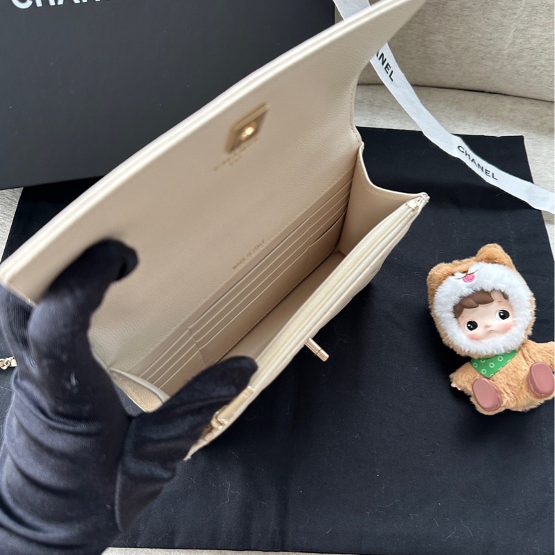 【配件:小票 防塵袋 💕】Chanel 25C 三合一 背包 書包 米金 米色 米白色 金扣 荔枝牛皮 手提 單肩 斜挎 雙肩-5