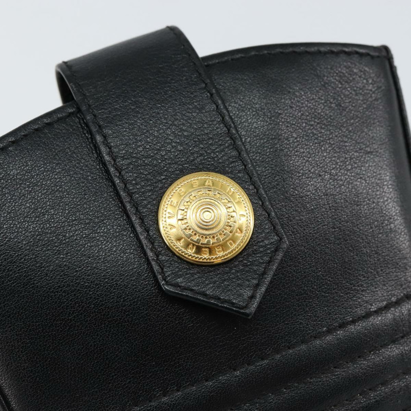 【日本直送】SAINT LAURENT 黑色真皮零錢包 正品 am9233-7